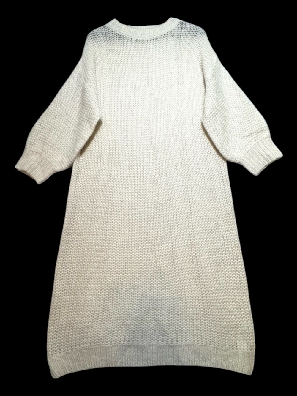 Zara Alpaca Wool Blend Long Oversized Knit Maxi Dress Sweater Cream Ivory Size S
